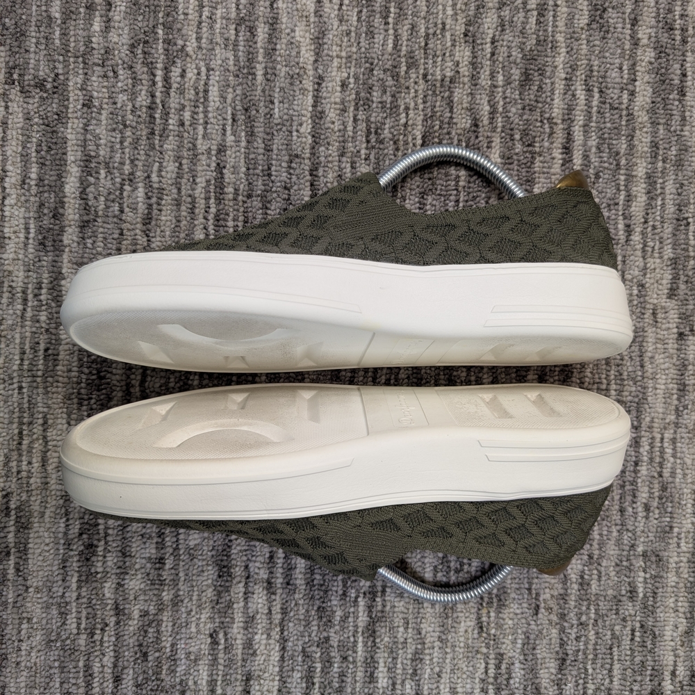 Women's Dearfoams Olive Green Slip-On Sneakers - Size 8 Women - Picture 4 of 7